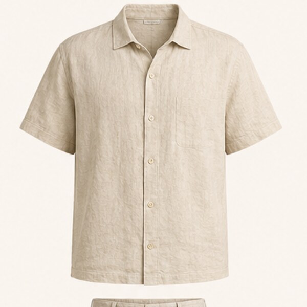 Linen Short-Sleeve Shirt private label manufacturing example
