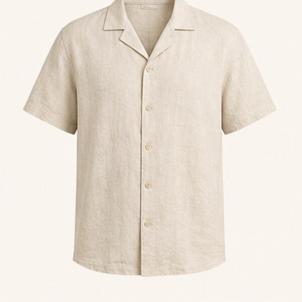Linen Resort Shirt private label manufacturing by UNO VERRA® in Türkiye